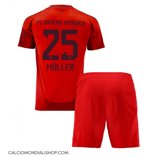 Maglie da calcio Bayern Munich Thomas Muller #25 Prima Maglia Bambino 2024-25 Manica Corta (+ Pantaloni corti)